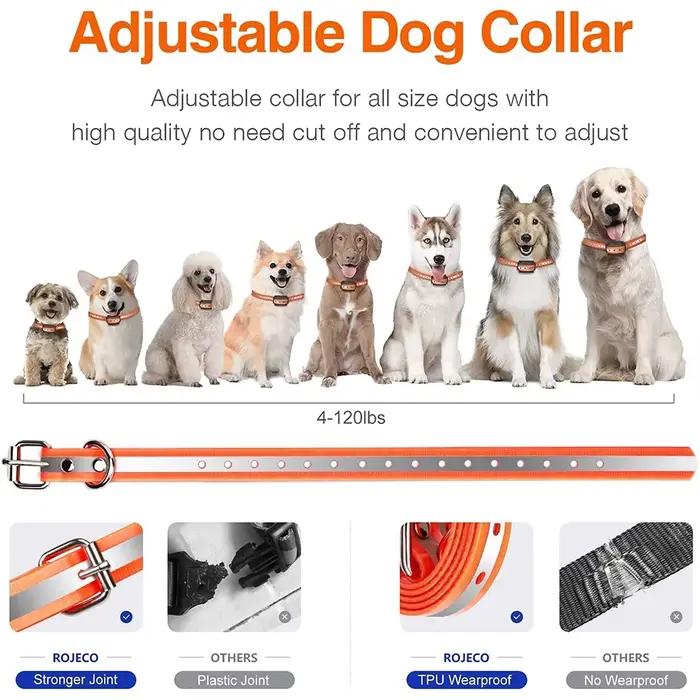 ROJECO 1000m Electric Dog Training Collar Light Waterproof Rechargeable Pet Anti Bark Control