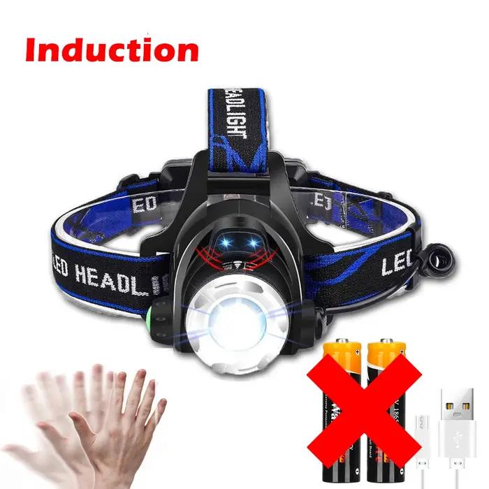 Lampe frontale LED puissante à Induction