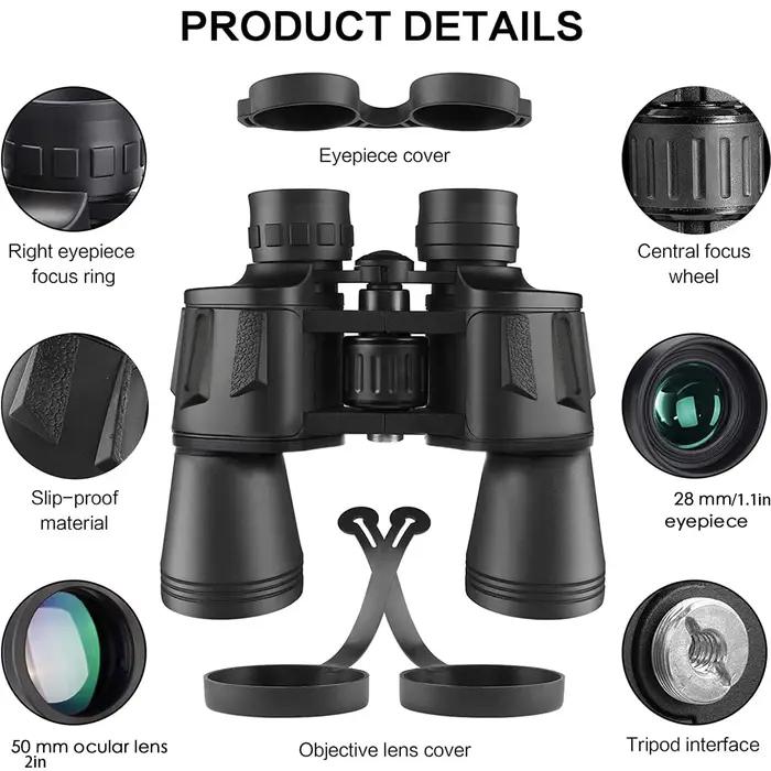 Jumelles 10x50 waterproof FMC BAK4 IPX4 - Portables observation oiseaux chasse randonnée
