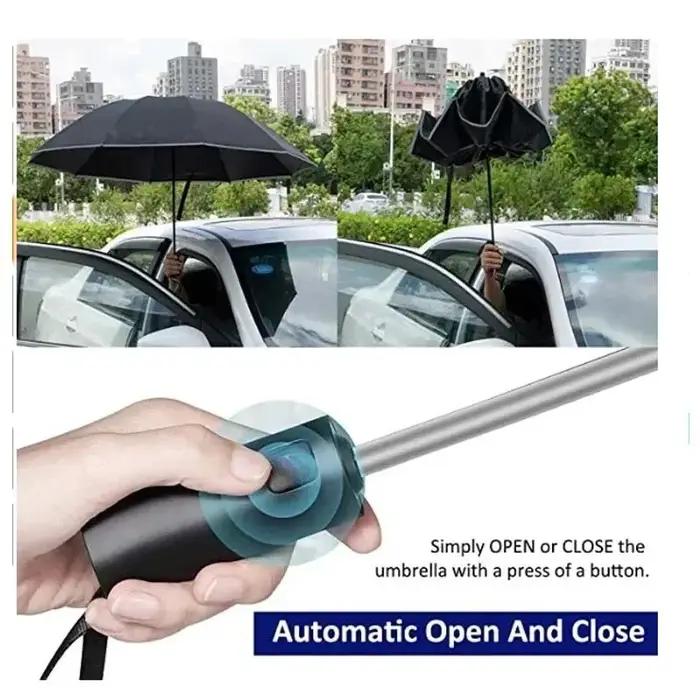 Parapluie pliant inversé entièrement automatique pour hommes et femmes