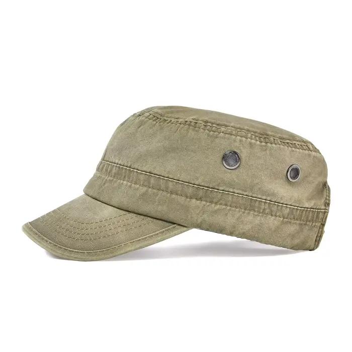 VOBOOM casquette militaire hommes coton lavé Design de mode casquette de Baseball plate haut armée c
