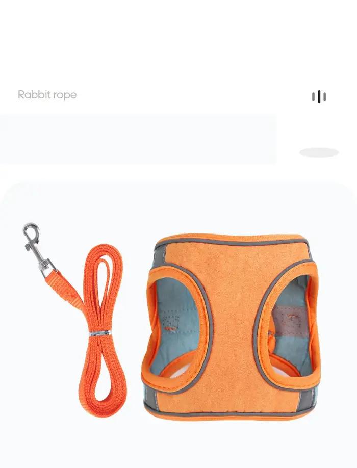 Ensemble harnais et laisse réglables pour promenades de lapin, Double boucle avec bandes réfléchissantes, gilet pour lapin, articles pour animaux de compagnie adaptés