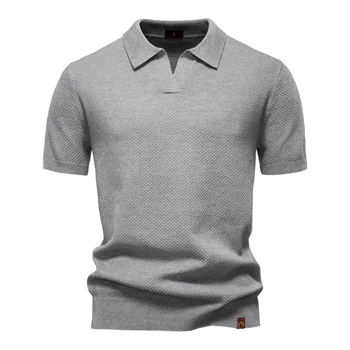 2025 nouveau été Premium couleur unie hommes Polo de Golf pour col tissu respirant Social haut décontracté