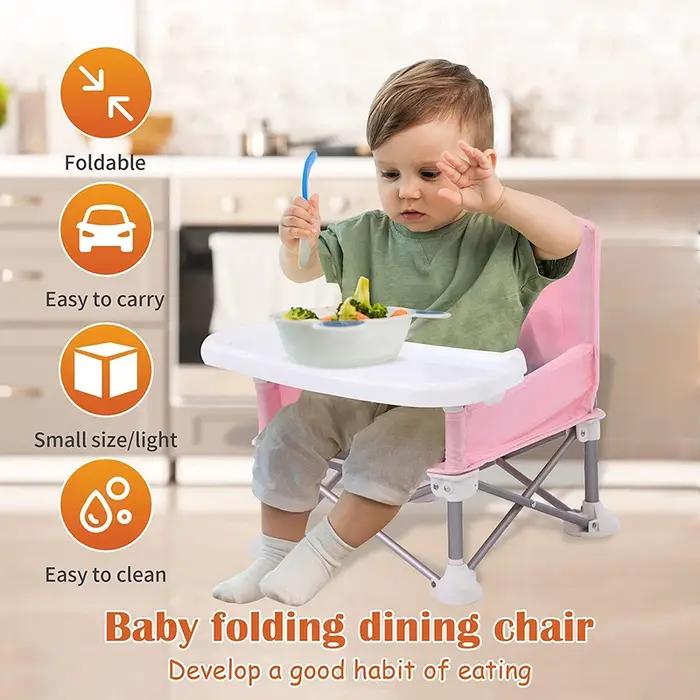 Chaise de salle à manger Portable pliable pour bébé, avec plaque, ceinture de sécurité, chaise de pl