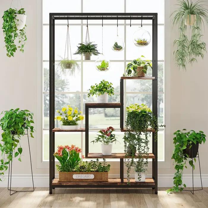 Tribesigns Support pour plantes d'intérieur à 5 niveaux de hauteur, grande étagère pour plantes en m