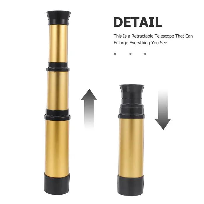 Télescope rétractable pour enfants - Jouet scientifique éducatif en argent ou or pour expériences