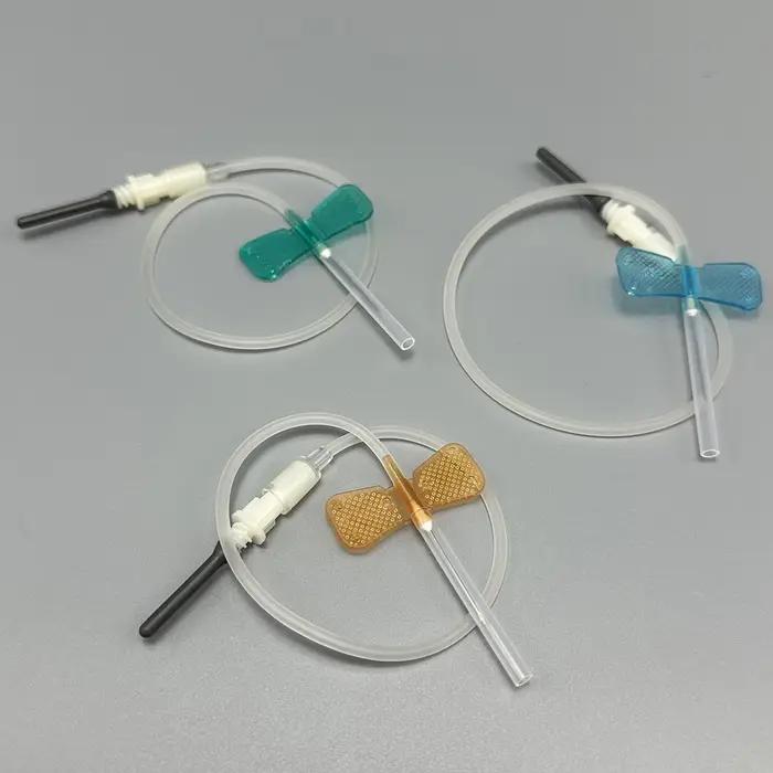 Lot de 100 aiguilles de prélèvement sanguin jetables pour chats chiens double ailette hygiène précision sécurité veterinaires usage domestique soins animaux de compagnie