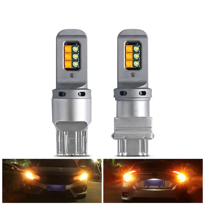 2 pièces lumières Led de voiture bicolore 1157 BAY15D P21/5W deux couleurs Canbus voiture DRL cligno