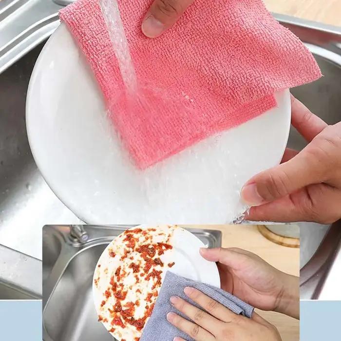 Rouleau de chiffons de nettoyage en microfibre détachables pour nettoyage durable et réutilisable pour la cuisine et la salle de bain