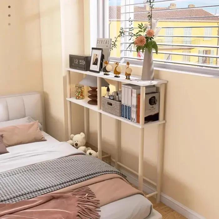 Support de rangement à coutures multifonctionnel, Table de chevet à espace étroit, petite chambre fa