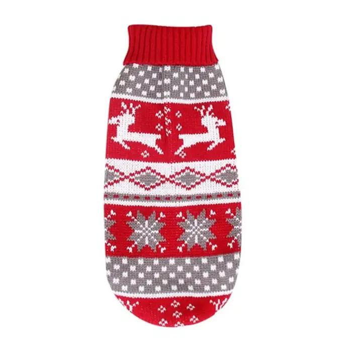 Pull de Noël moche en forme de renne pour chien, vêtement tricoté d'hiver pour animaux de compagnie, pull chaud à col roulé, tenue pour chiens de taille moyenne et grande pour occasions spéciales