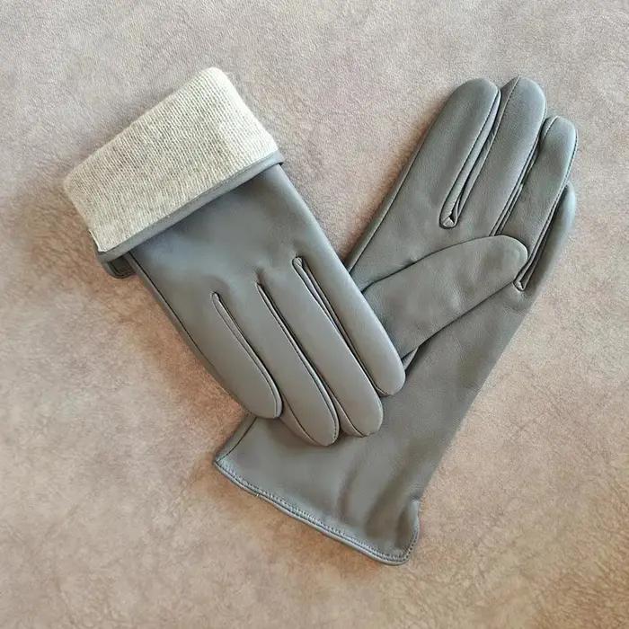Gants en cuir de mouton de couleur pour femmes