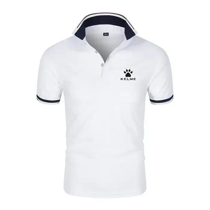 Marque KELME qualité 100% coton hommes T-shirt solide corps POLO Design de mode col en v décontracté à manches courtes