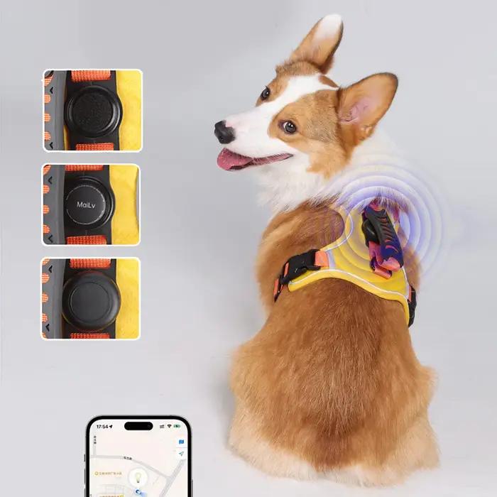 Harnais réfléchissant pour chien avec support Airtag