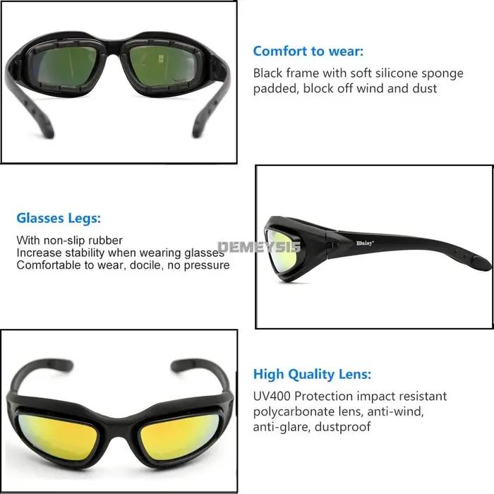 Lunettes de chasse Daisy polarisées tactiques - Protection UV400 pour désert et airsoft hommes