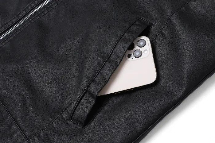 Veste en cuir de qualité supérieure à col pour hommes, Style classique de la vieille école, usage qu