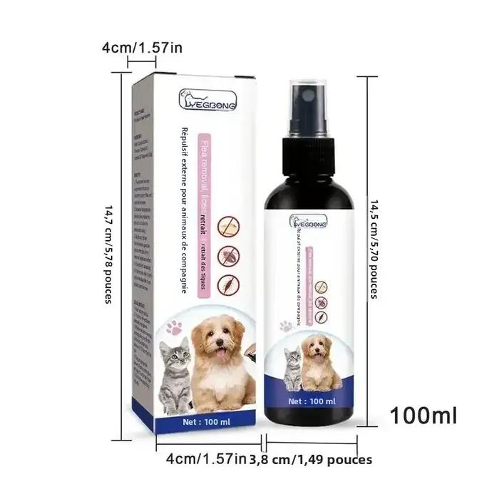 Spray répulsif contre les puces et les tiques pour animaux de compagnie