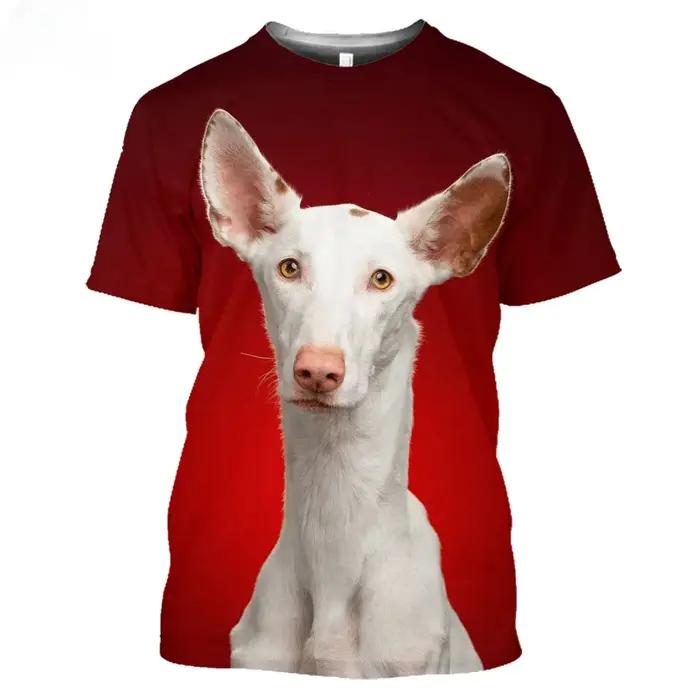 Ibizan chien chasse 3D t-shirt hommes femmes adolescent 6Xl Podenco Ibecenco chien été à manches cou