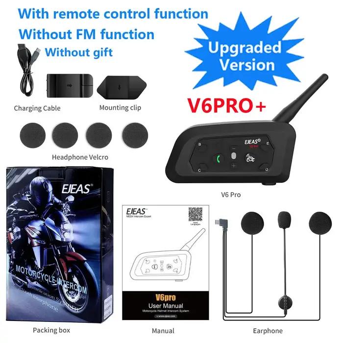 EJEAS V6 PRO +/PLUS casque de moto Bluetooth Interphone