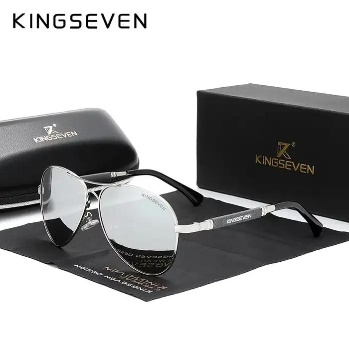 KINGSEVEN-Lunettes de soleil polarisées UV400 pour hommes et femmes, lunettes décontractées anti-ref