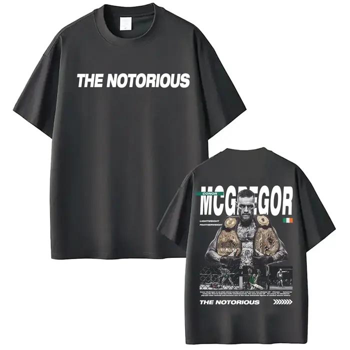 T-shirt The Notorious Conor McGregor Merch pour hommes, vêtement mode gothique rétro années 90, ample surdimensionné 100% coton four seasons adapté voyage et occasions sociales