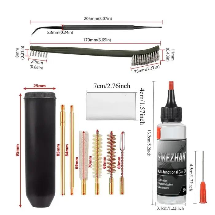 Kit de nettoyage d'armes à feu avec brosses