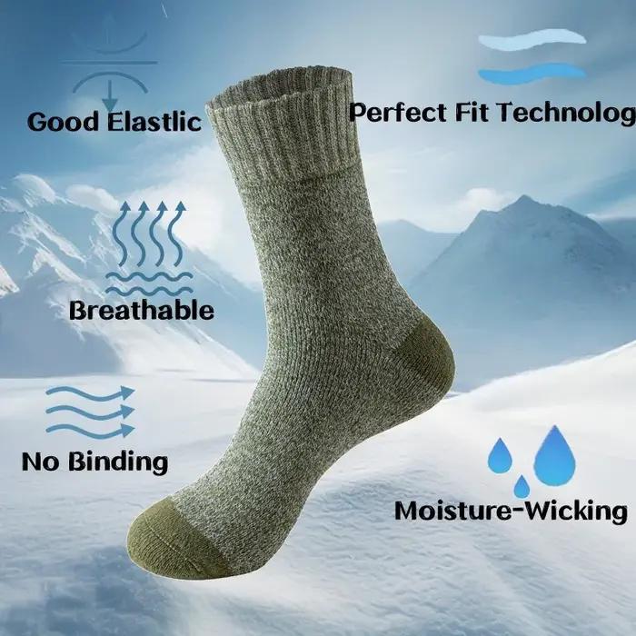 Chaussettes chasse laine mérinos épaisses thermiques hommes randonnée hiver grand froid