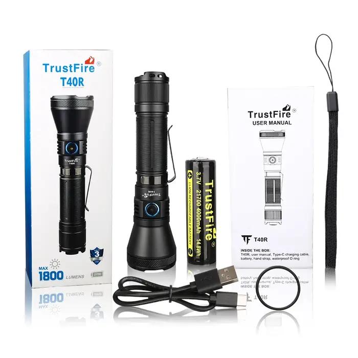 Trustfire T40R armée tactique lampe de poche LED 1800lumen 550 mètres Rechargeable 18650