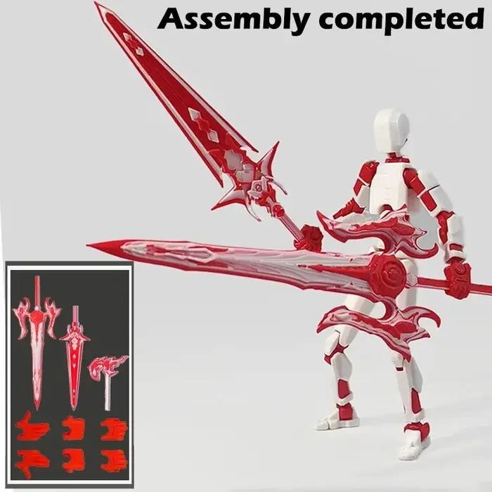 Figurine articulée Dummy 13 avec 3 épées de feu et mains interchangeables, à assembler soi-même, accessoire pour stop-motion, jouet anti-stress, cadeau
