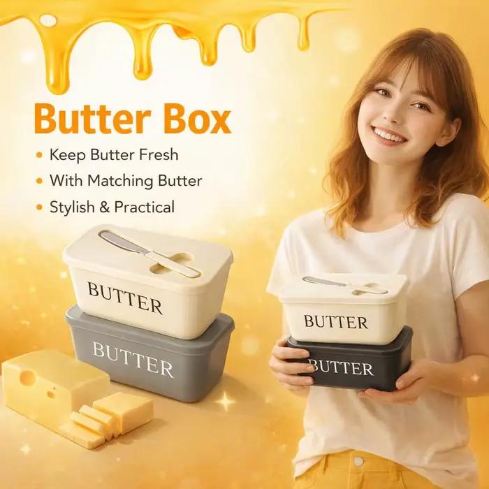 Pot à beurre en PP avec couvercle et spatule, boîte à beurre hermétique pour réfrigérateur, récipient de rangement moderne pour beurre, fromage à la crème