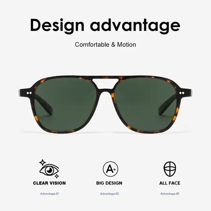 ROGBAE Vintage acétate lunettes de soleil hommes BJORN rétro concepteur UV400 mode lunettes de solei