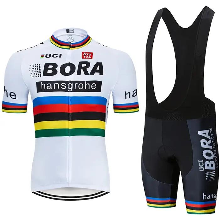 Maillot de cyclisme pour homme ensemble de maillots d'été UCI BORA avec coussin respirant en gel pour performances sportives et entraînements intensifs
