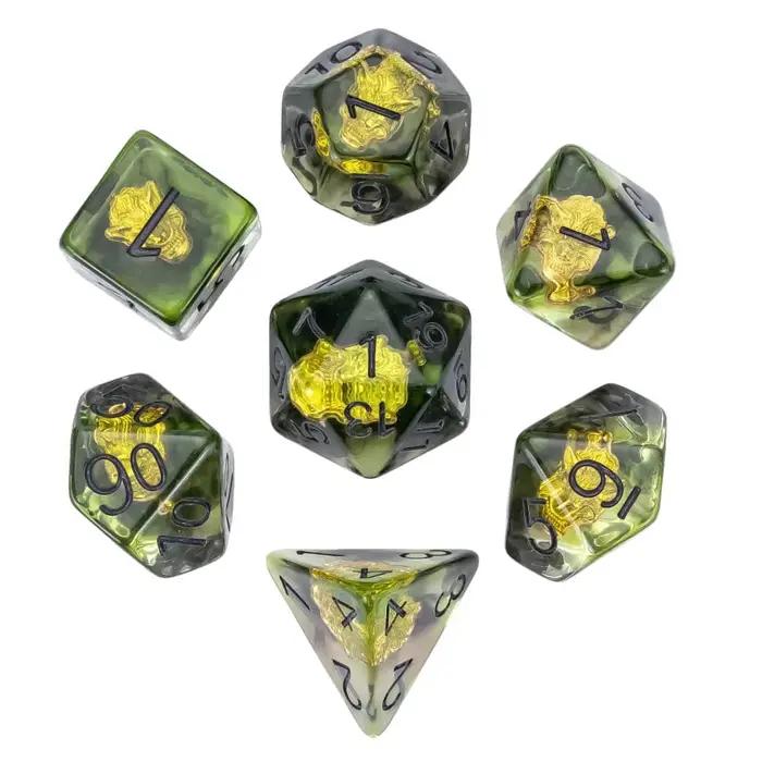 Cusdie DND armes élément dés 7 pièces Transparent D4-D20 jeu de dés polyédriques créatifs pour jeu d