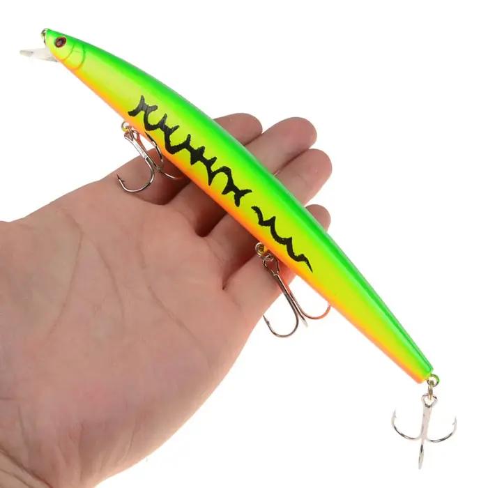 Leurre méné rigide flottant avec triple hameçon, appât Élidéal pour la pêche au bar ou à la carpe, 1