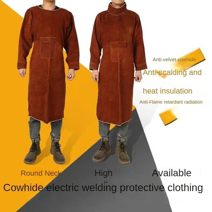 Housse de protection en cuir de vache pour soudeur homme vêtement de travail anti-brûlure occassions professionnelles bricolage artisanal