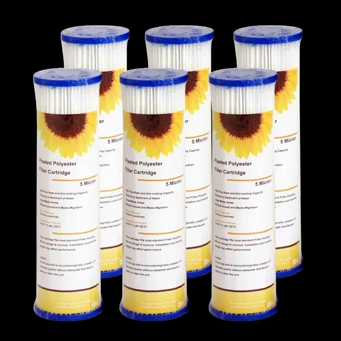 Coronwater 10" X 2,5" cartouche de filtre à eau à sédiments plissée paquet de 6 pour système de puri