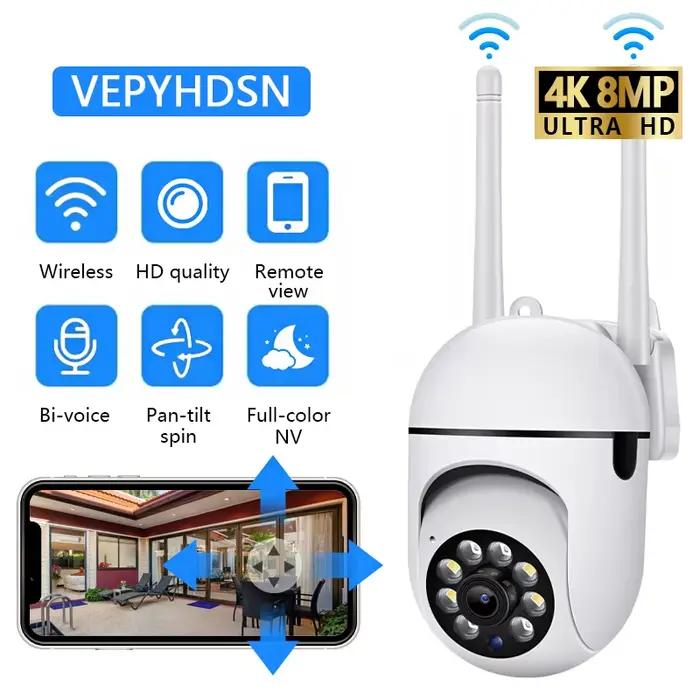 Caméra sécurité IP wifi 8MP - Caméra PTZ 4x zoom suivi automatique audio bidirectionnel vision nocturne couleur
