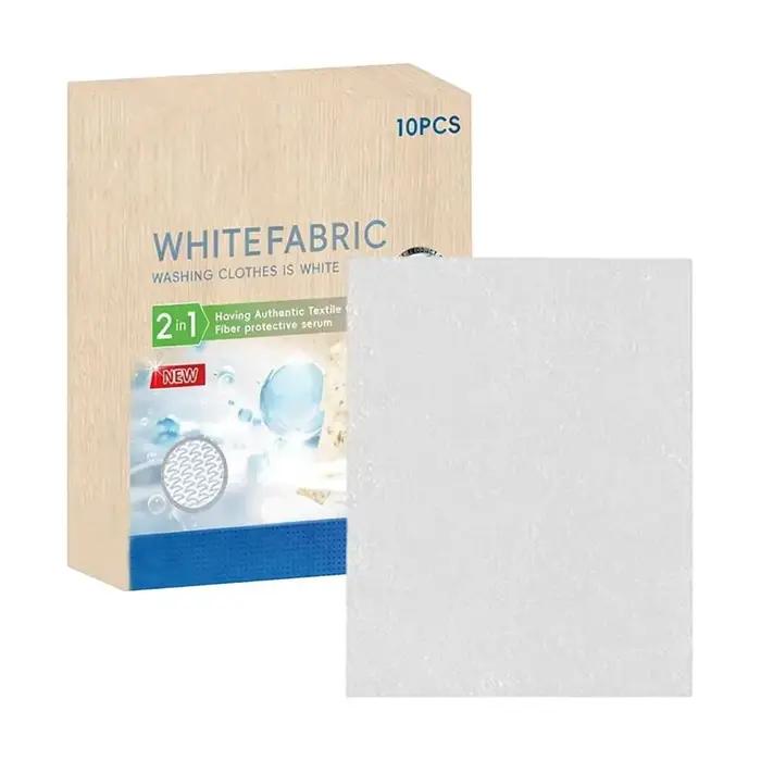 10 feuilles de blanchissant textile blanc pour machine à laver, restaure la blancheur du coton, de l