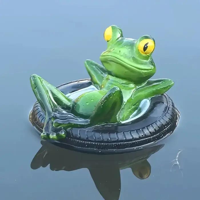 Statue de grenouille flottante d'extérieur pour bassin