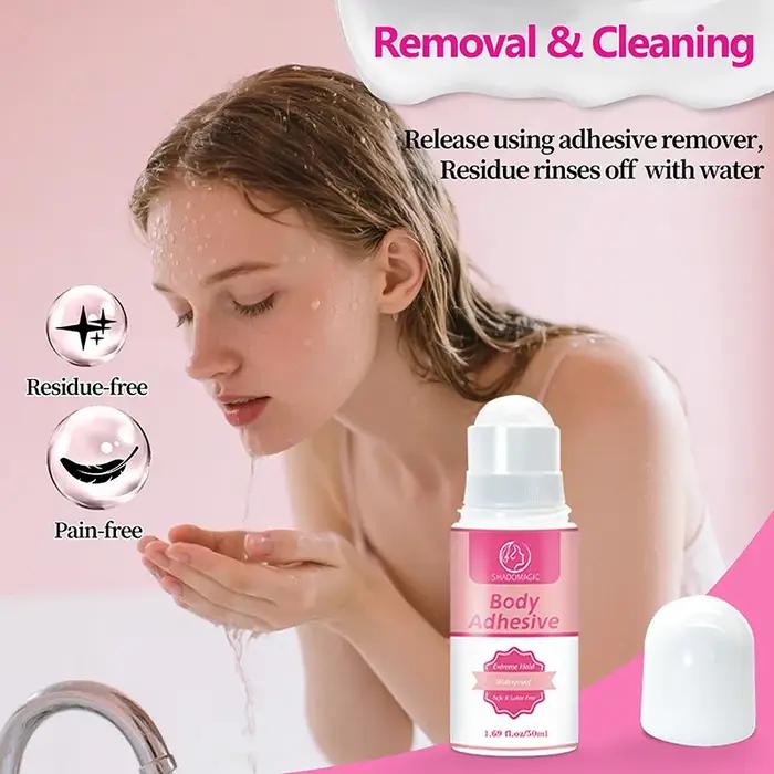 Rouleau de colle antidérapante 50ml, adhésif pour la peau, pour vêtements, robe, peau du corps, soutien-gorge Anti-exposition, fixe