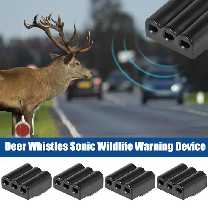 Sifflet anti-cerf 4 pièces 3 trous - Dispositif universel d'alerte animaux - Répulsif plastique haute performance