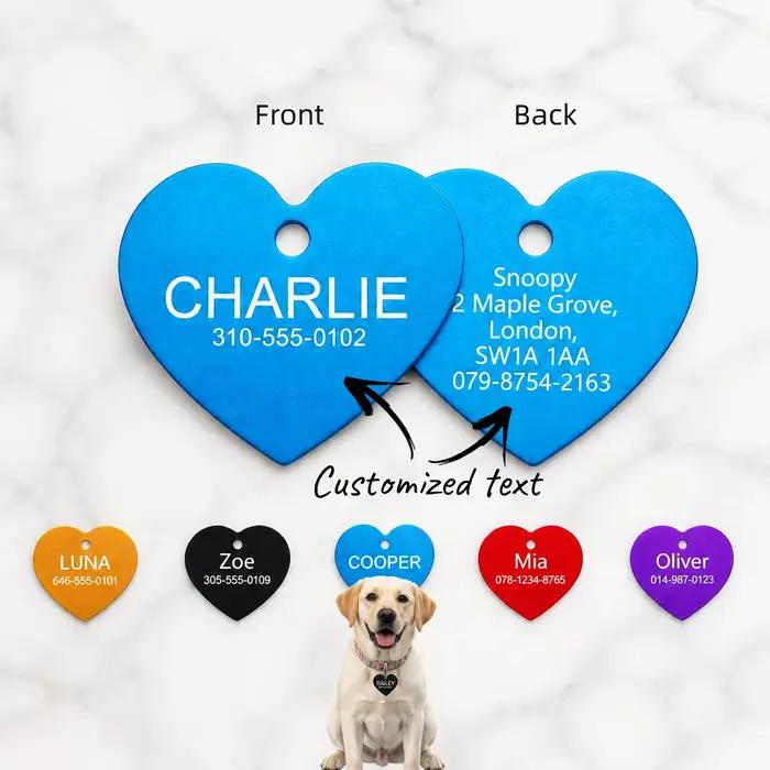【Personnalisé】Plaque d'identification pour chien gravée sur mesure