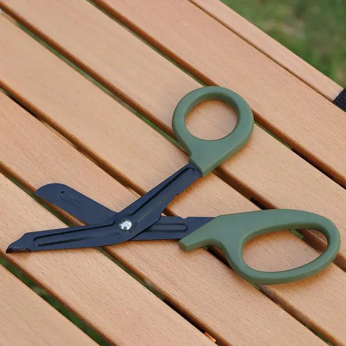 Ciseaux de sauvetage de survie paramédical tactique EMT-ciseaux de premiers secours d'urgence pour traumatismes pour le traitement des plaies avec gaze en plein air