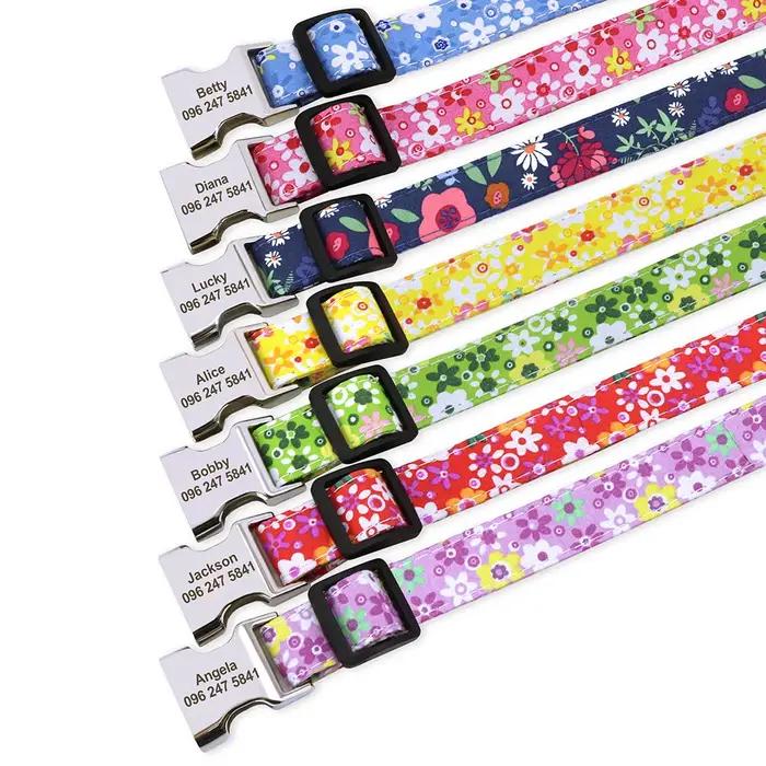 Collier de chien à fleurs en nylon Colliers de chiot
