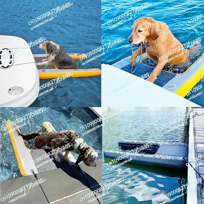 Flotteur pour chien, jouets aquatiques pour animaux de compagnie, échelles pour chiens à deux étages, pentes gonflables