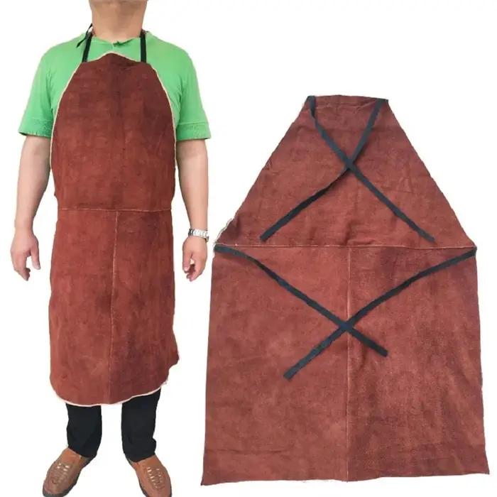 Tablier professionnel de soudage, combinaison de protection pour soudeur en cuir de vache, vêtements