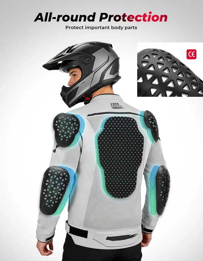 Veste de moto respirante pour hommes printemps ete protections certifiees CE maille souple cyclisme motocross tenue tout terrain