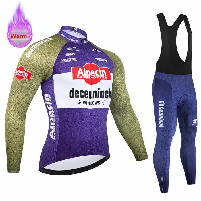 Alpecin Pro Team-ensemble de vêtements de cyclisme en polaire thermique pour hommes