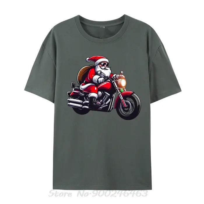 T-Shirts Drôle Santa équitation moto pour homme hauts t-shirt unisexe motifs imprimés coton polyester quatre saisons occasions quotidiennes