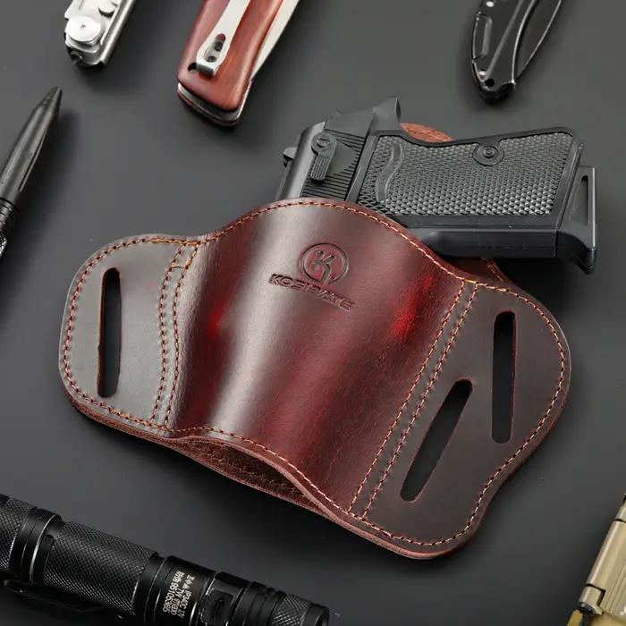 Étui de ceinture en cuir véritable pour la chasse